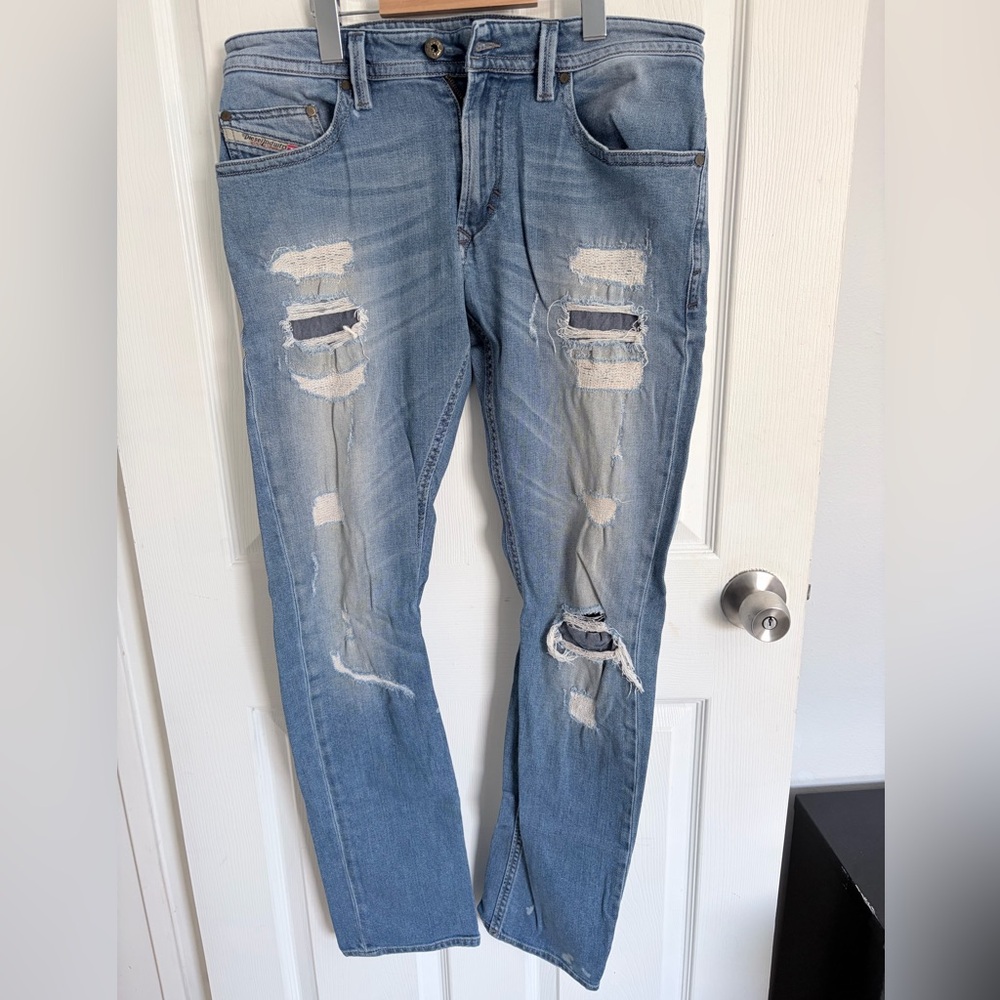 Diesel Men's Distressed Blue Jeans W32L32